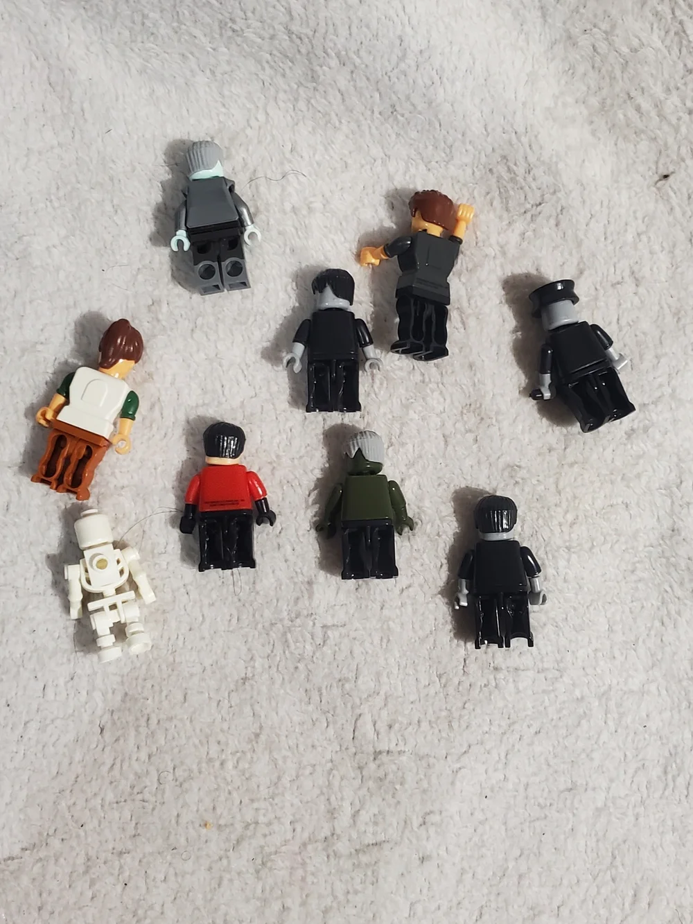 Lego Minifigure Lot with Black, White, Red, Green, Brown, Gray, Blue